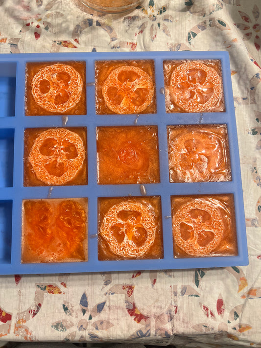 Orange Glycerin Soap with Loofah